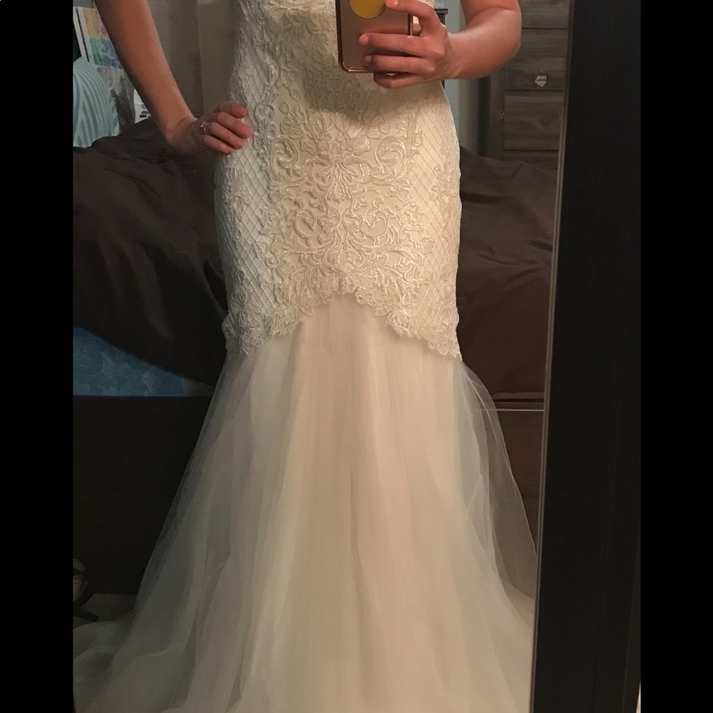 Tadashi Shoji Lace Halter Mermaid Gown - Picture 8 of 8